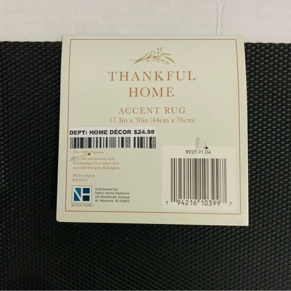 Thankful Home Accent Rug Gnome Welcome Mat Non Skid 17 x 30 in Neutral Rustic - Picture 13 of 16